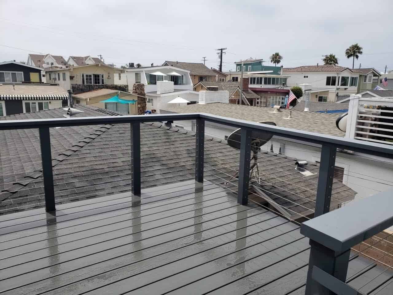 deck in Newport beach orange county taken right after some rainy weather
