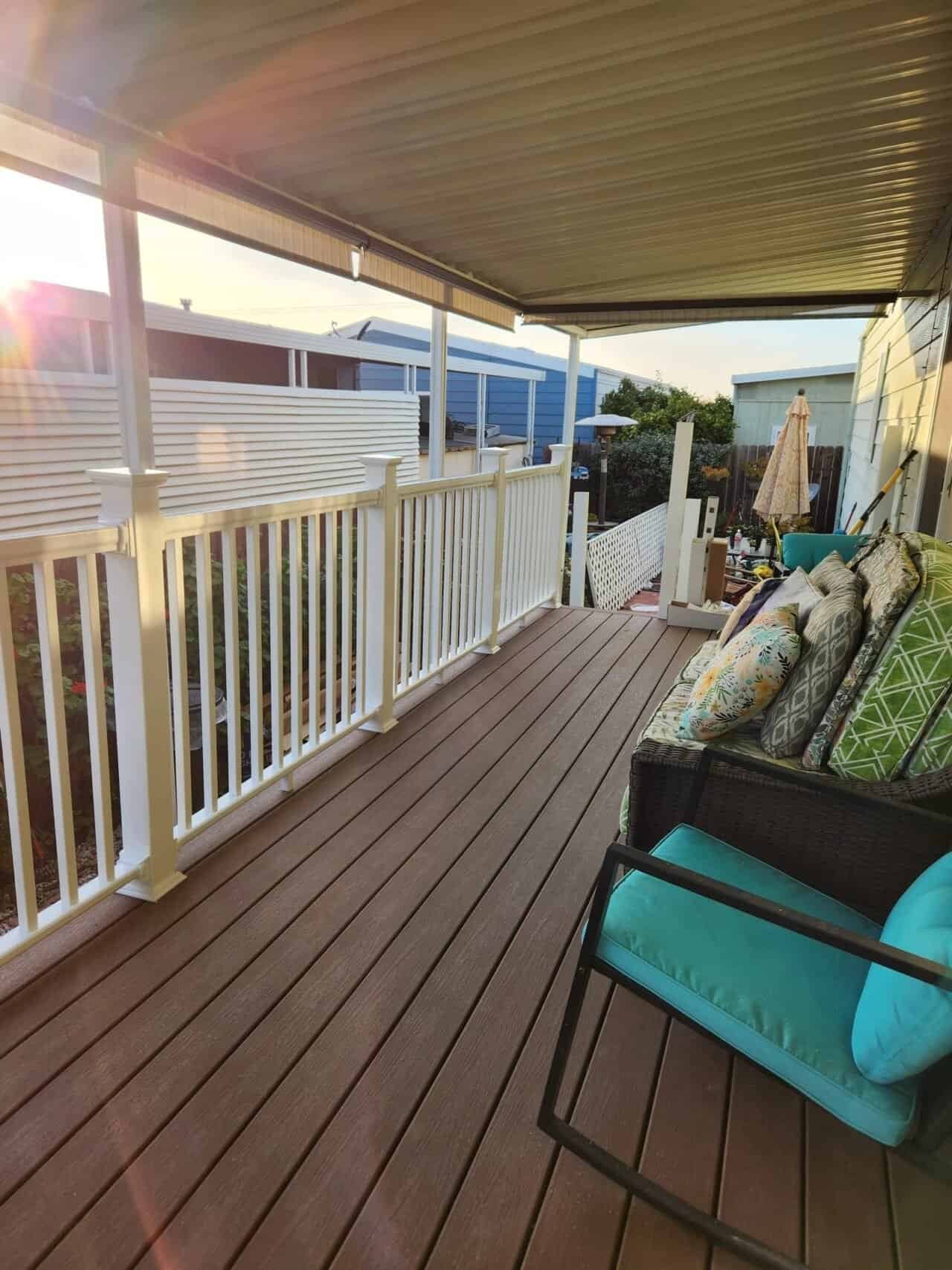 composite deck with furniture chairs orange county